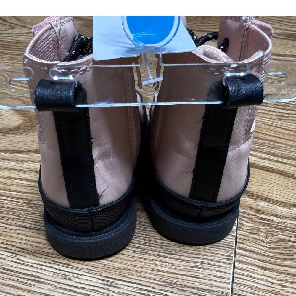 Carter's Pink Combat Boots Toddler Size 4 Girl Zip Up Lug Sole Moto Casual Girly - Picture 10 of 11